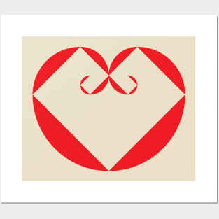 Apple heart geometric Posters and Art